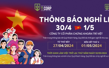 THÔNG BÁO LỊCH NGHỈ LỄ CHIẾN THẮNG 30/4 VÀ QUỐC TẾ LAO ĐỘNG 1/5